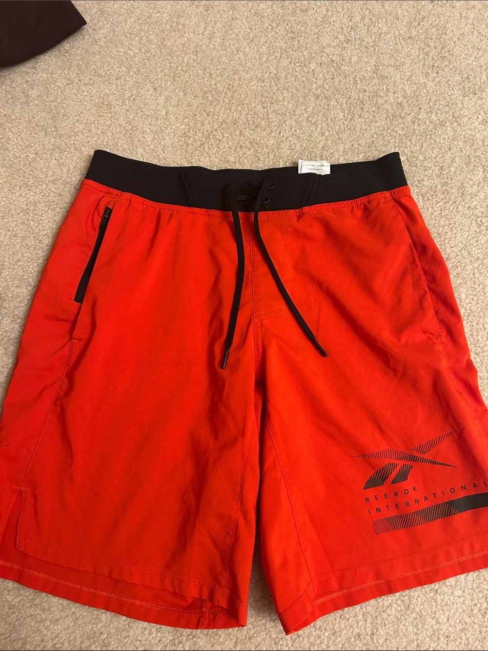 Reebok Red Board Shorts with Black Waistband